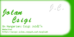 jolan csigi business card